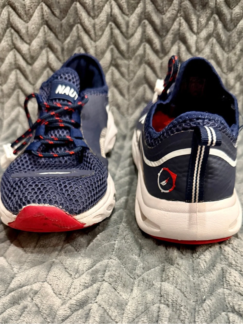 Nautica Navy, White & Red Men’s Aivin Water Crusher Mesh Sneakers